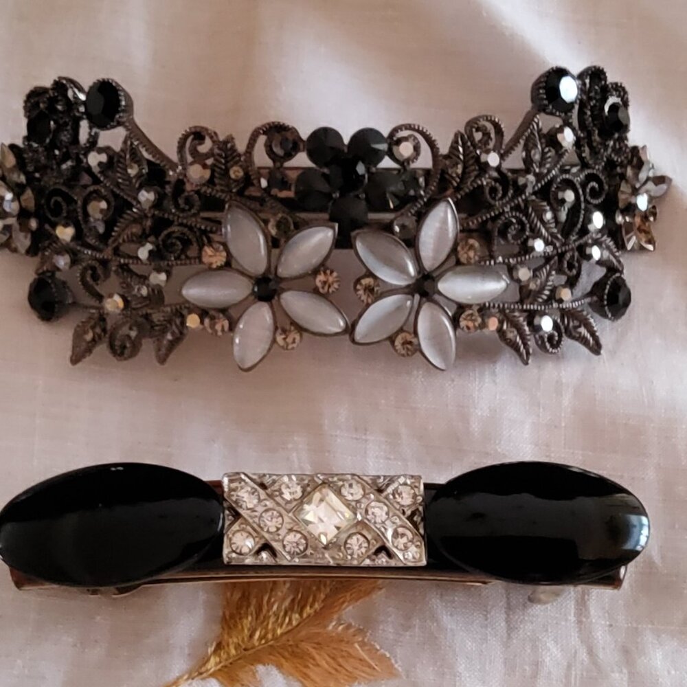 Set of Two Antique Hair Clips Made in France